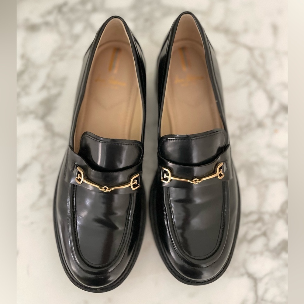 Sam Edelman Chunky Penny Loafers Lug Sole Size 8 Patent Black - Picture 8 of 9